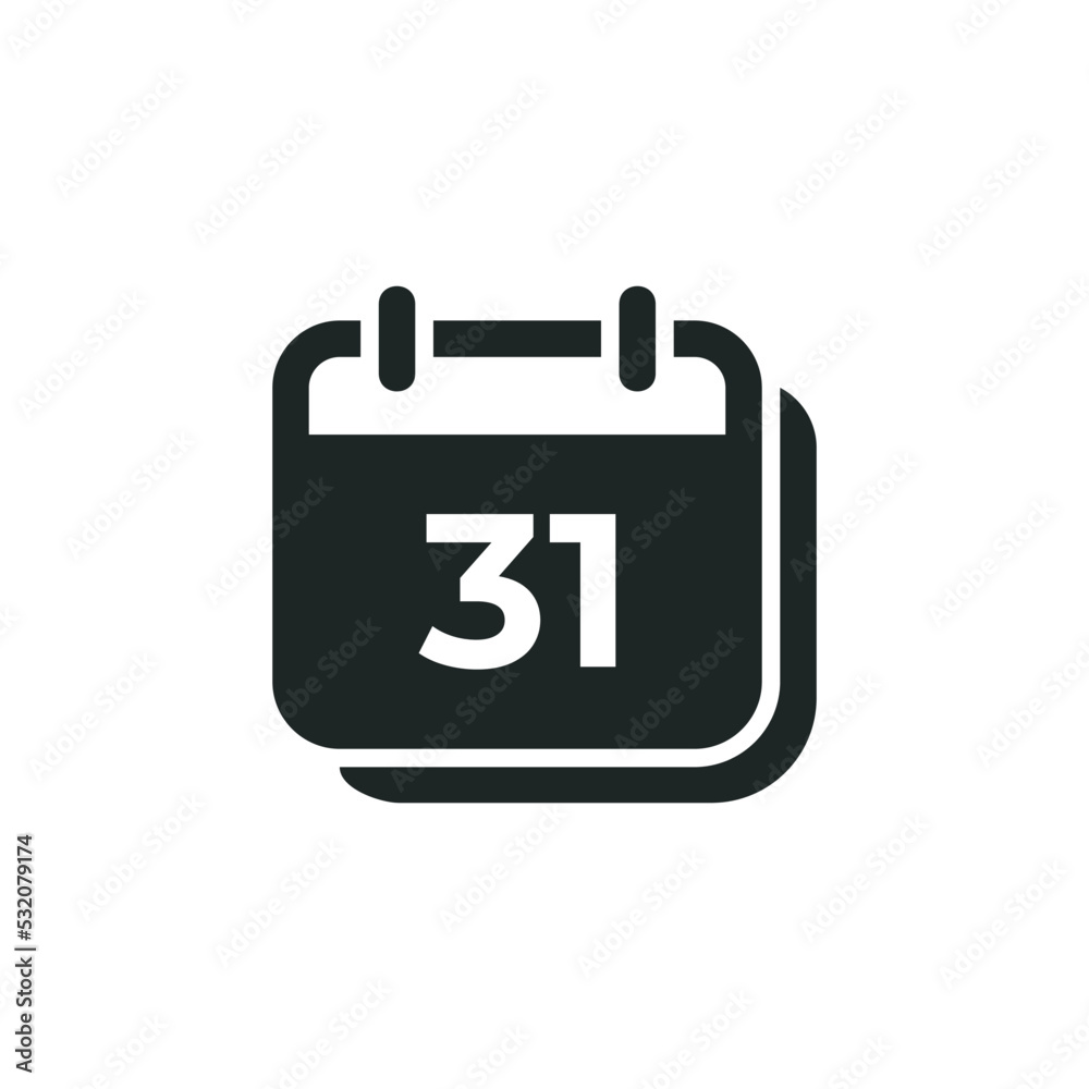 End of month icon isolated on white background End of month icon isolated on white background