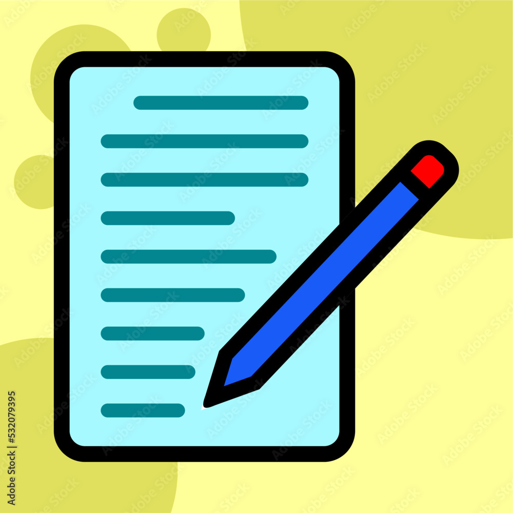 Illustration Vector Graphic of document, edit file, pen text, note icon Illustration Vector Graphic of document, edit file, pen text, note icon