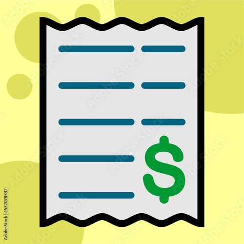 Illustration Vector Graphic of financial reciept, tax report icon