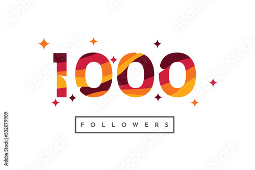 Thank you 1000 followers colorful abstract template design