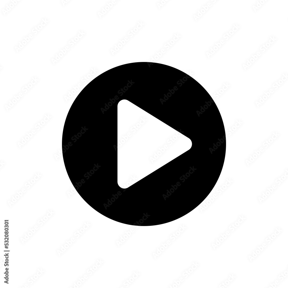 Graphic flat play button icon for your design and website Graphic flat play button icon for your design and website