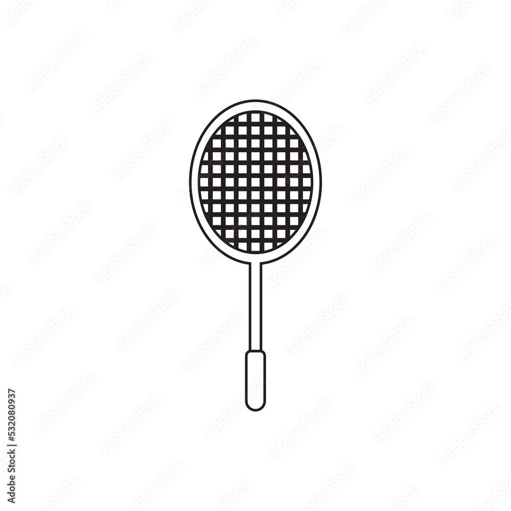 Graphic flat racket icon for your design and website Graphic flat racket icon for your design and website