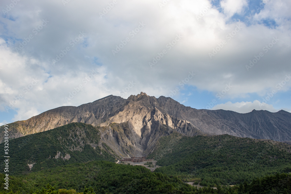Close up of Sakurajima Volcano Crater (Active Volcano), Kagoshima, Japan
