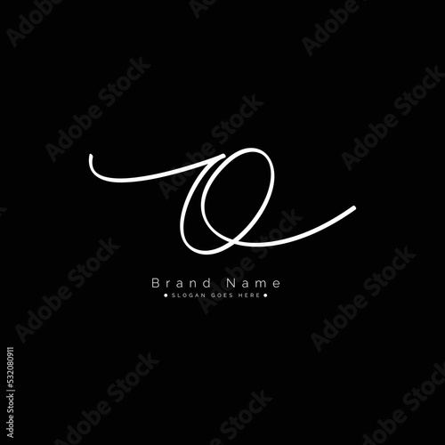 O Letter Signature Logo - Initial Alphabet for O - Hand Drawn O Logo