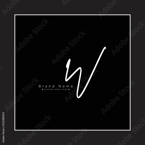 Initial Letter W Logo - Handwritten Signature Logo for Business Name With Alphabet W