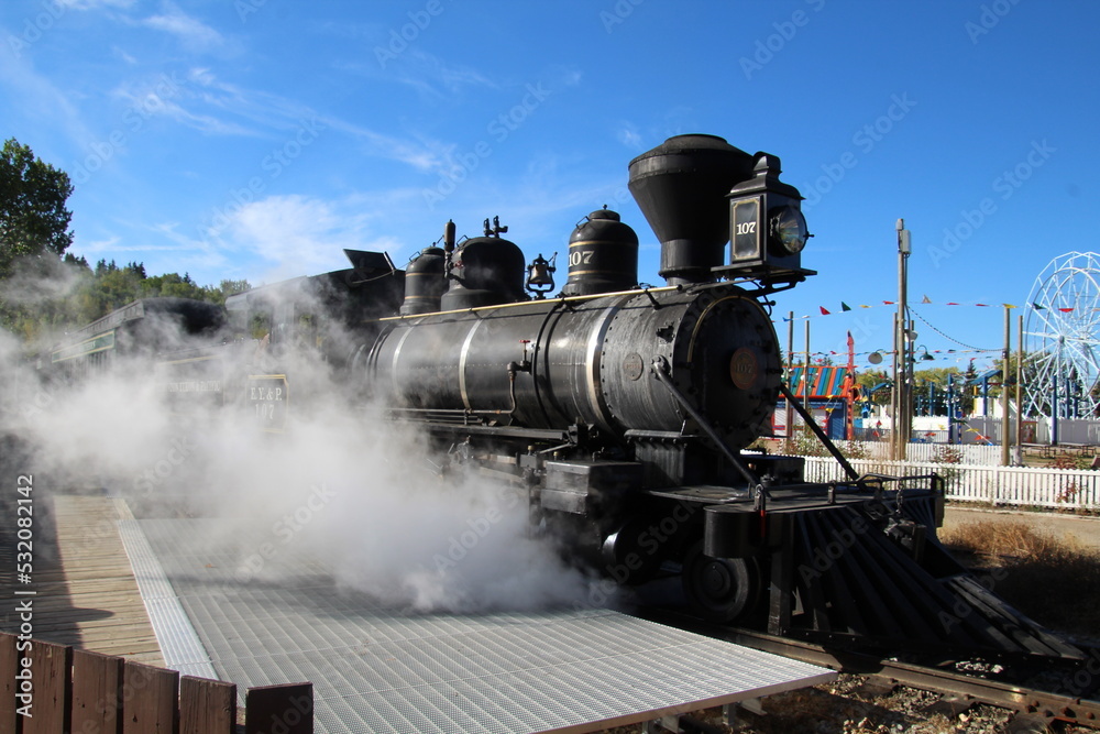 Fototapeta premium Steam Locomotive Alive, Fort Edmonton Park, Edmonton, Alberta