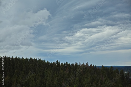 View from the top of Mount Passonvuori on a cloudy day.