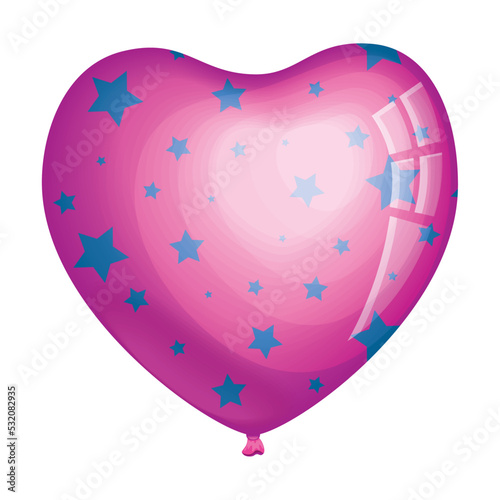 heart balloon helium with stars
