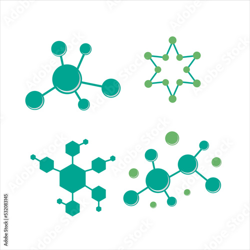 Vector icon of the Molecule logo template