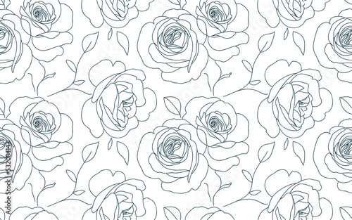 Vászonkép Abstract seamless pattern with roses