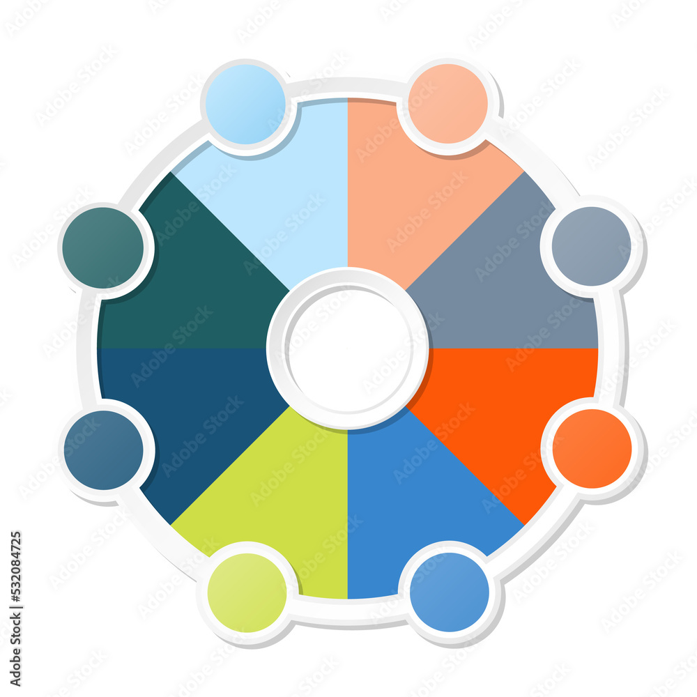 Basic circle infographic with 8 steps, process or options. Basic circle infographic with 8 steps, process or options.