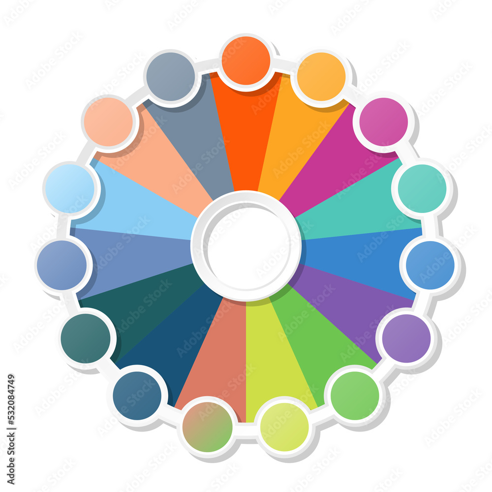 Basic circle infographic with 15 steps, process or options. Basic circle infographic with 15 steps, process or options.