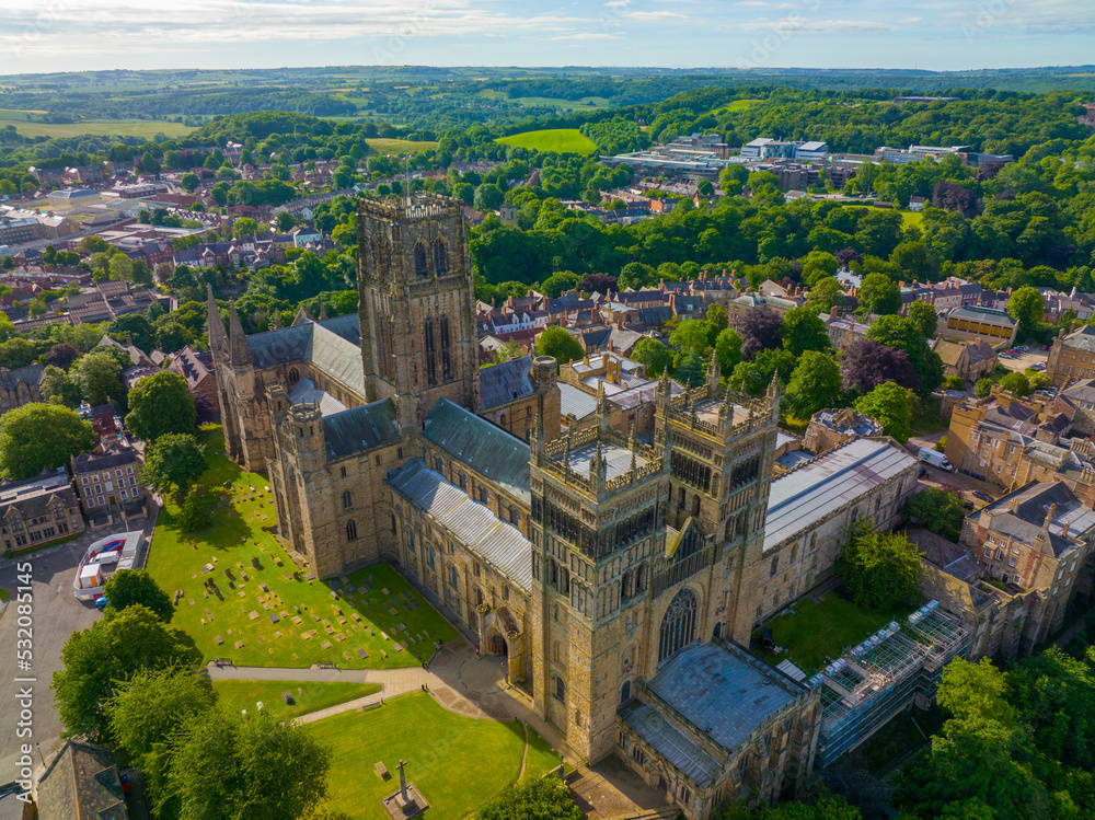 Durham Cathedral is a cathedral in the historic city center of Durham, England, UK. The Durham Castle and Cathedral is a UNESCO World Heritage Site since 1986. 