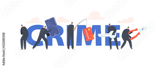 Cyber Crime Concept. Hackers And Criminals Phishing, Stealing Private Personal Data, Email And Credit Card Poster