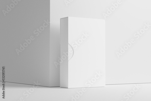 Software Box Wth Slip Case White Blank 3D Renderning Mockup