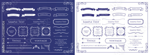 クリスマスモチーフのフレームデザインセット。ゴージャスでエレガントなデザイン素材