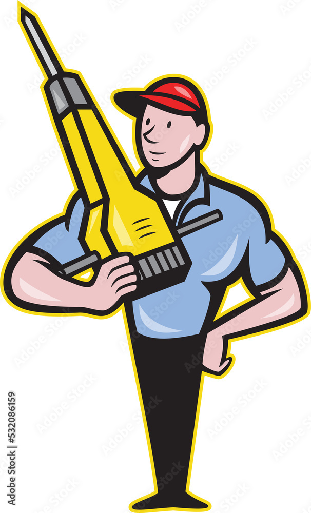 Construction Worker Jackhammer Pneumatic Drill Construction Worker Jackhammer Pneumatic Drill