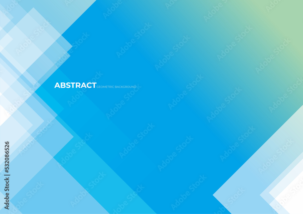 Abstract geometric background template. Abstract transparent white glass on cyan and green background Abstract geometric background template. Abstract transparent white glass on cyan and green background