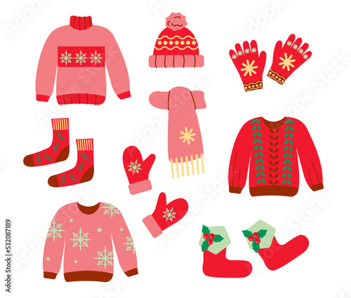 Warm winter clothes for New Year patterns