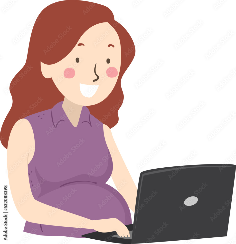 Pregnant Girl Laptop Search Pregnancy Illustration Pregnant Girl Laptop Search Pregnancy Illustration