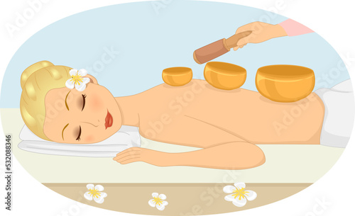 Spa Tibetan Singing Bowl Vibrations Illustration