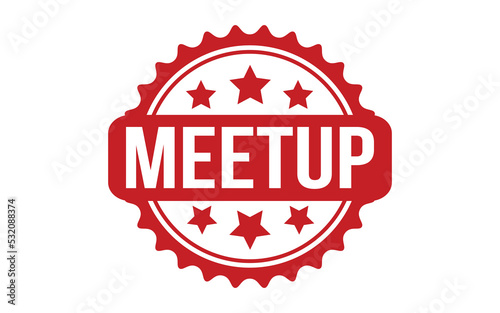 Meetup Rubber Stamp Seal Vector