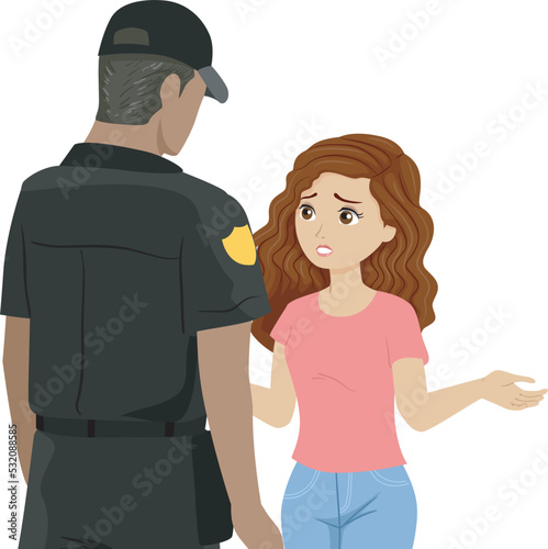 Teen Girl Police Talk Probl...