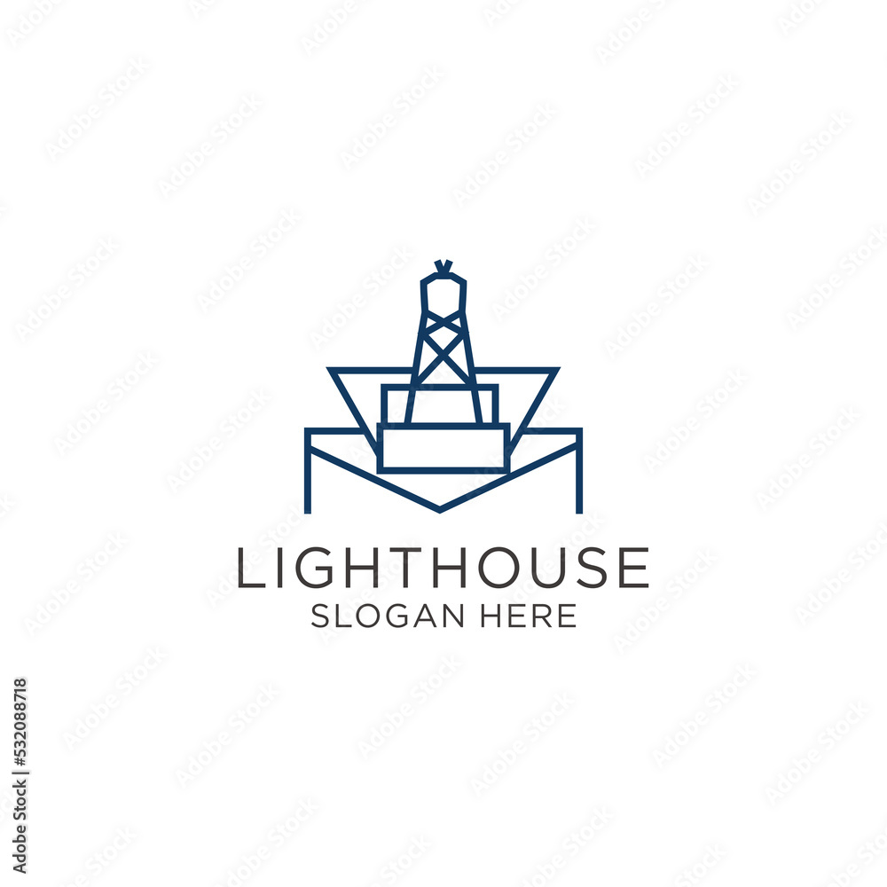 Ligh house logo icon vector image