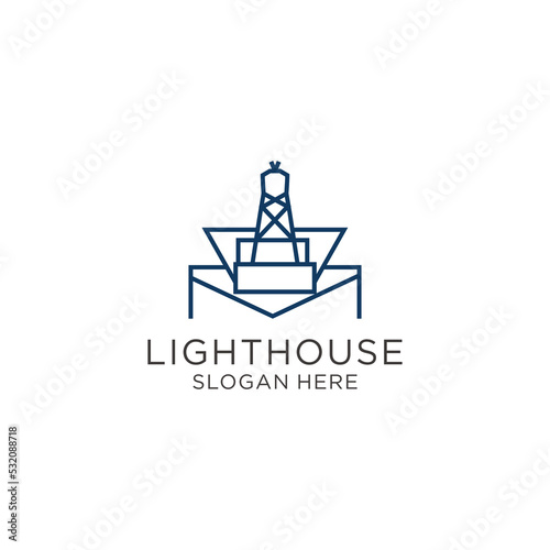Ligh house logo icon vector image