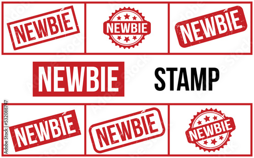 Newbie Rubber Stamp set Vector