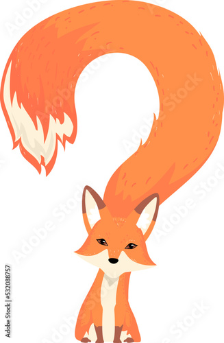 Fox Question Mark Illustration