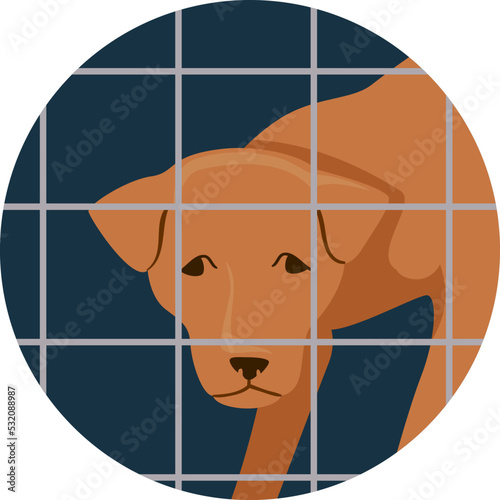 Dog Cage Illustration