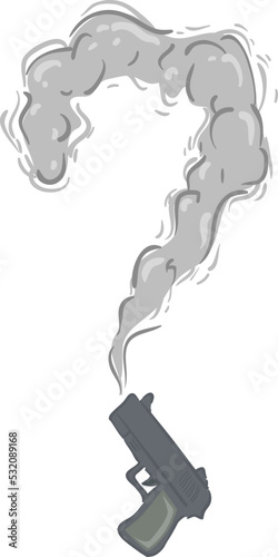 Gun Smoke Question Mark Illustration