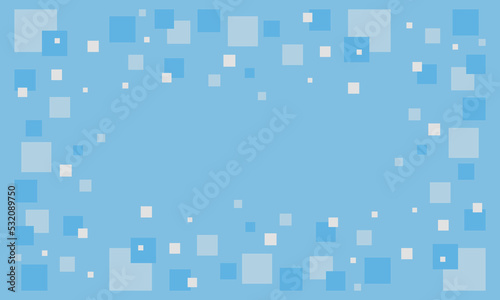 Abstract winter background with squares around the perimeter
