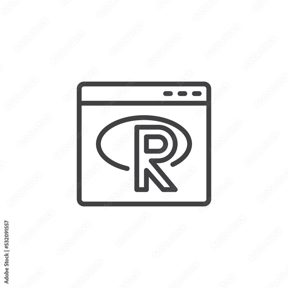 Statistical programming line icon Statistical programming line icon