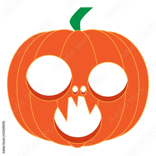 graphic design illustration of halloween surprise pumpkin face. Can be used for products or for Halloween content.