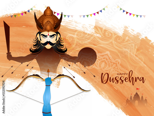 Indian cultural Happy Dussehra festival vijaya dashami background design photo