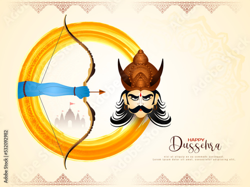 Indian cultural Happy Dussehra festival vijaya dashami background design photo
