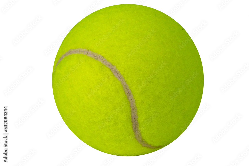Nahaufnahme von einem freigestellten Tennisball