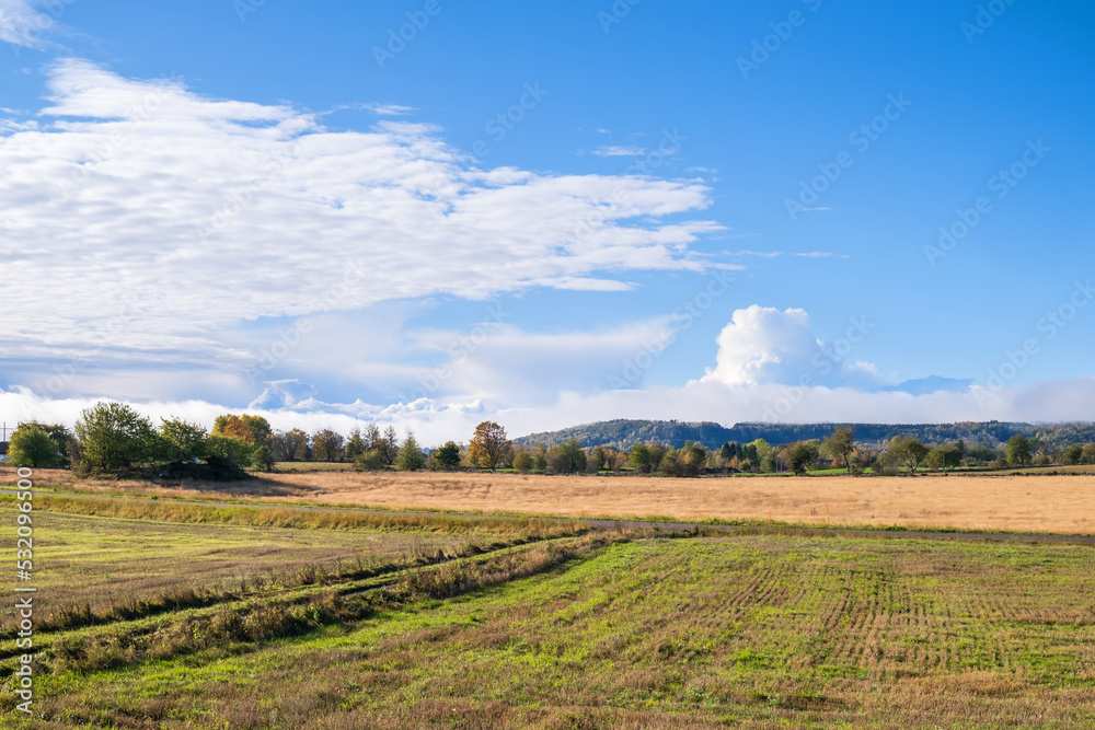 Stubble fields in the countryside with a beautiful view Stubble fields in the countryside with a beautiful view