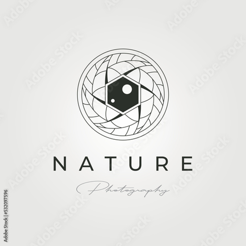 creative lens logo vector illustration design, nature photography logo design