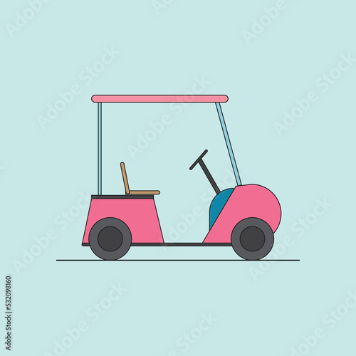 golf cart car transport vehicle ride sports buggy vector illustration club car