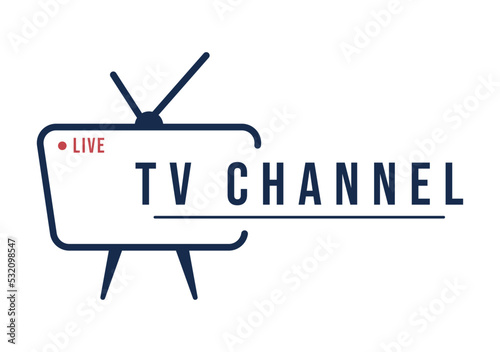 TV Channel Template Hand Drawn Cartoon Flat Illustration Home Entertainment for Watching Movie, Action Film or Breaking News in Television