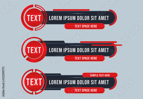 Editable bundle set of Lower Thirds Banner for Video headline title TV news banner Video and Media Channel news title



