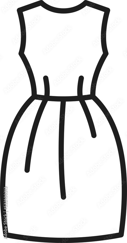 Pouf dress female women fashion cloth outline icon Pouf dress female women fashion cloth outline icon