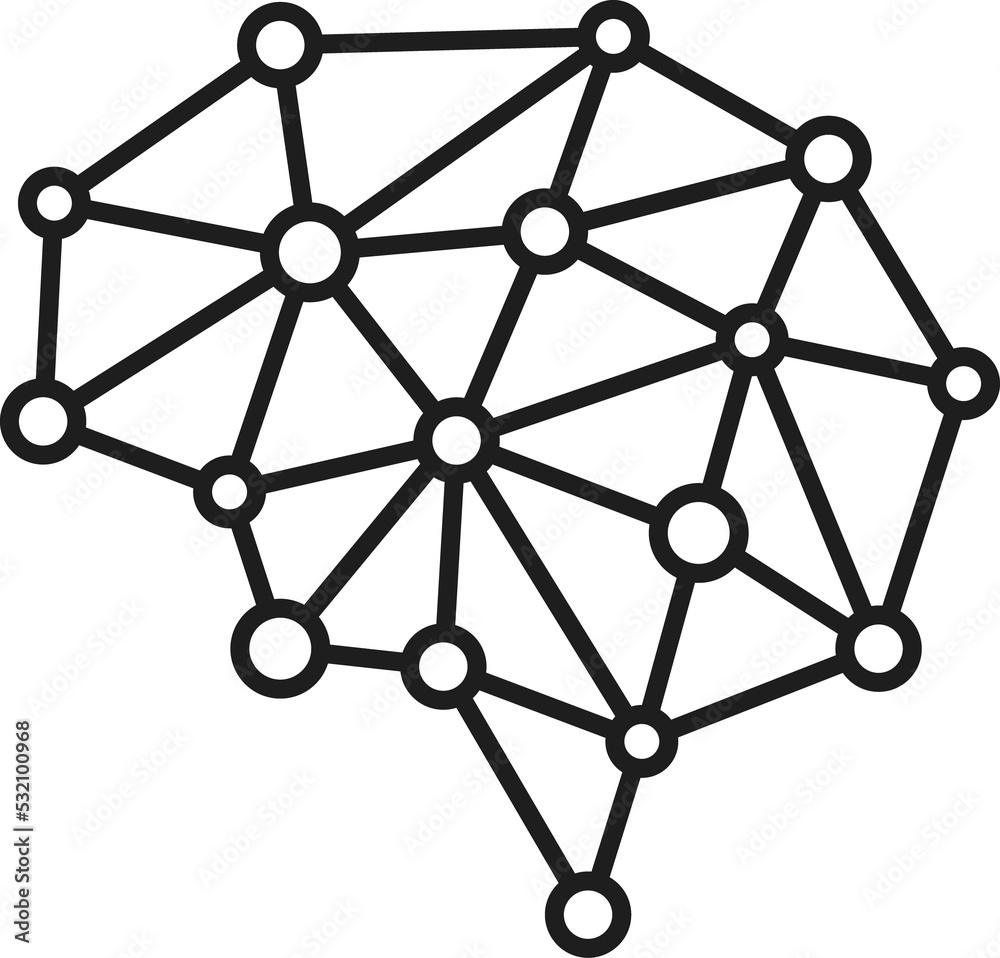 Artificial intelligence lines dots. Neural network