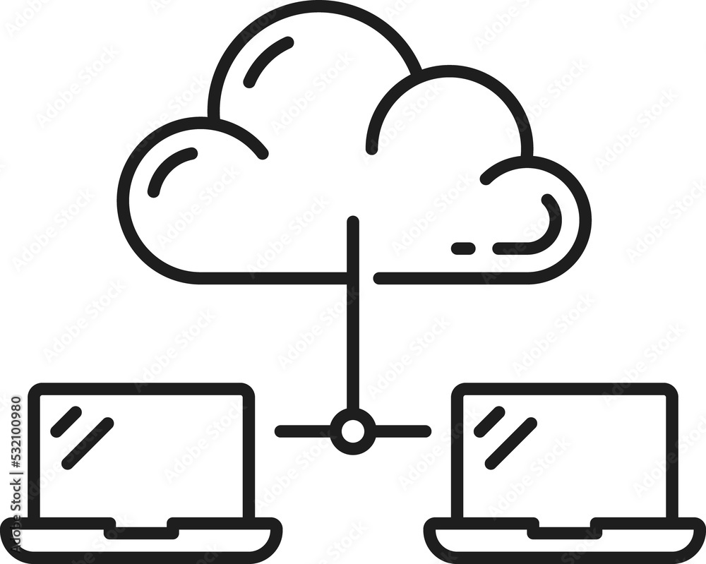Storage cloud data upload or download outline sign Storage cloud data upload or download outline sign