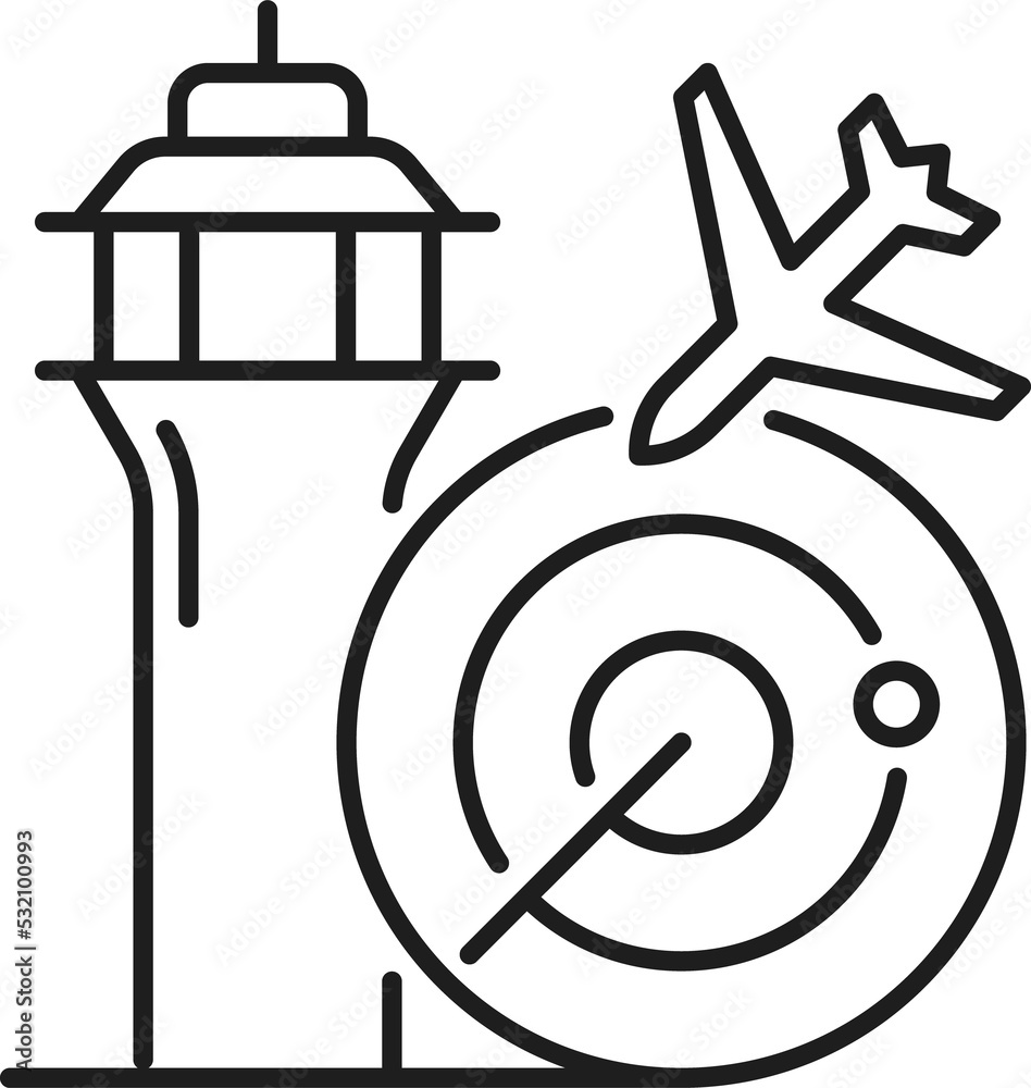 Flights management air control tower radar signal Flights management air control tower radar signal