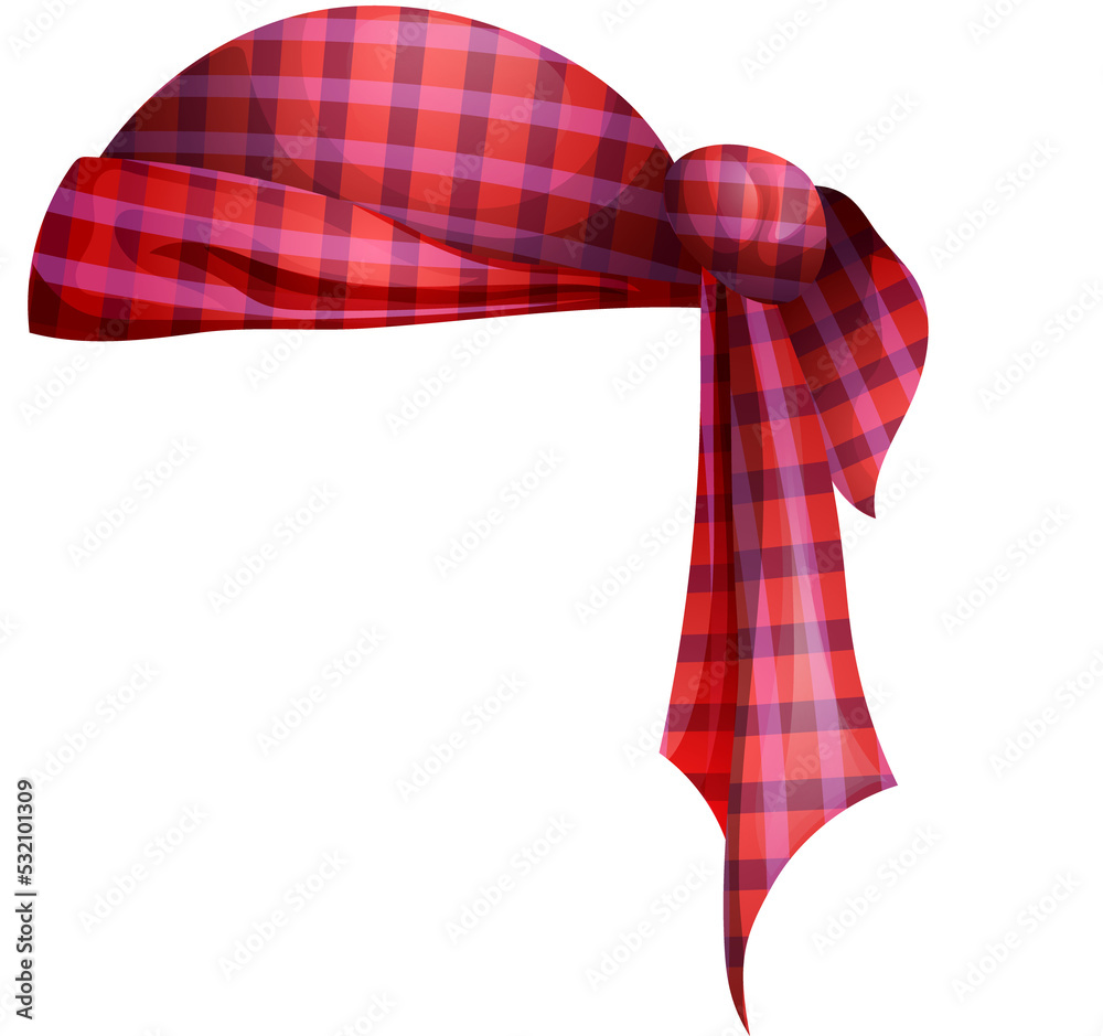 Buccaneer seafarer, pirate red checkered bandana Buccaneer seafarer, pirate red checkered bandana
