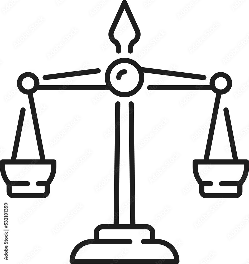Dual balance scales legal service, justice icon Dual balance scales legal service, justice icon